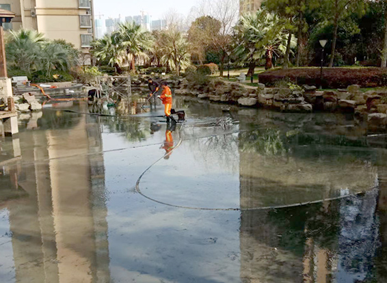 揭西景观池淤泥清理